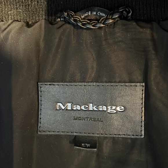 Mackage Adali Down Black Coat with Fur Hood Size Small - Picture 7 of 8
